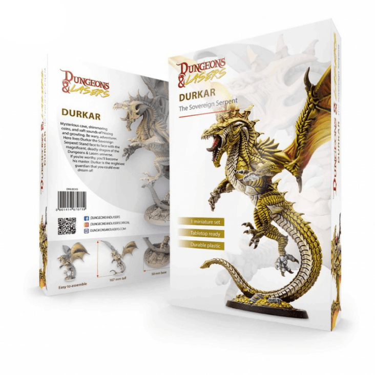 Dungeons & Dragons Durkar figurine with packaging on a white background