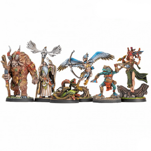 Set of miniatures from Dungeons & Dragons on a white background with the game's logo.