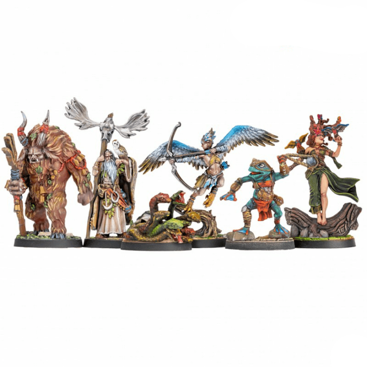 Set of miniatures from Dungeons & Dragons on a white background with the game's logo.