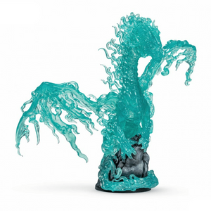 Teal dragon figurine with 'Dungeons & Dragons' logo on a white background