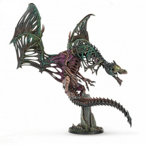 Fantasy dragon figurine with detailed wings and scales on a white background, featuring the 'Dungeons & Dragons' logo.
