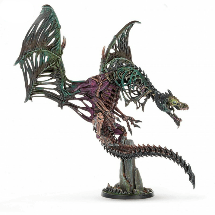 Fantasy dragon figurine with detailed wings and scales on a white background, featuring the 'Dungeons & Dragons' logo.