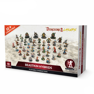 Box of Dungeons & Lasers Beastkin Hybrids playsets on a white background