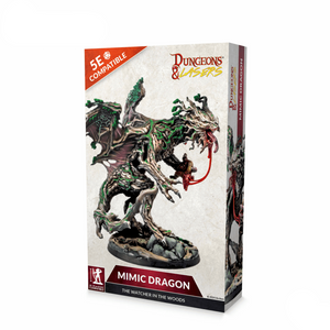Dungeons & Dragons Mimic Dragon figurine packaging on a white background