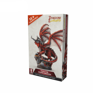 Box for 'Thos the Young Dragon' figurine from Dungeons & Dragons on a white background