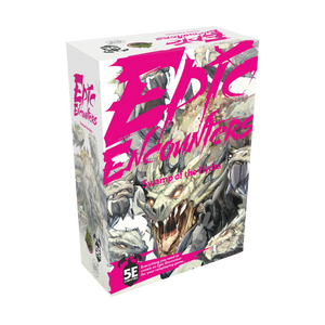 Epic Encounters game box with dragon illustration and pink text on a white background