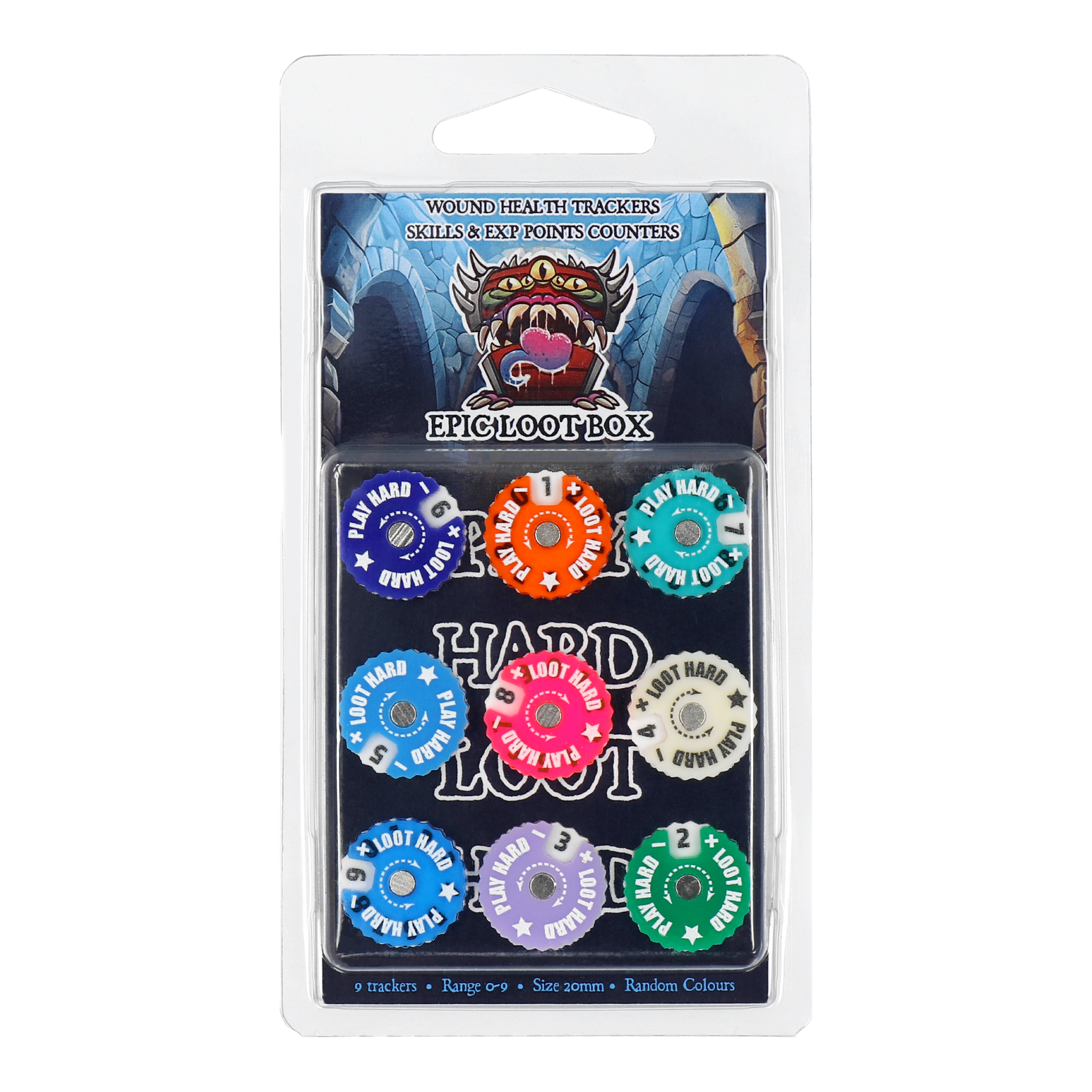 Packaged set of wound health trackers with colorful designs on a white background
