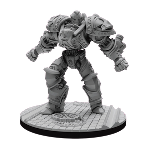 Gray metallic figurine on a white background