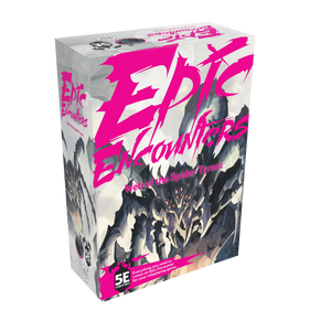 Board game box titled 'Epic Encounters' with pink text on a white background