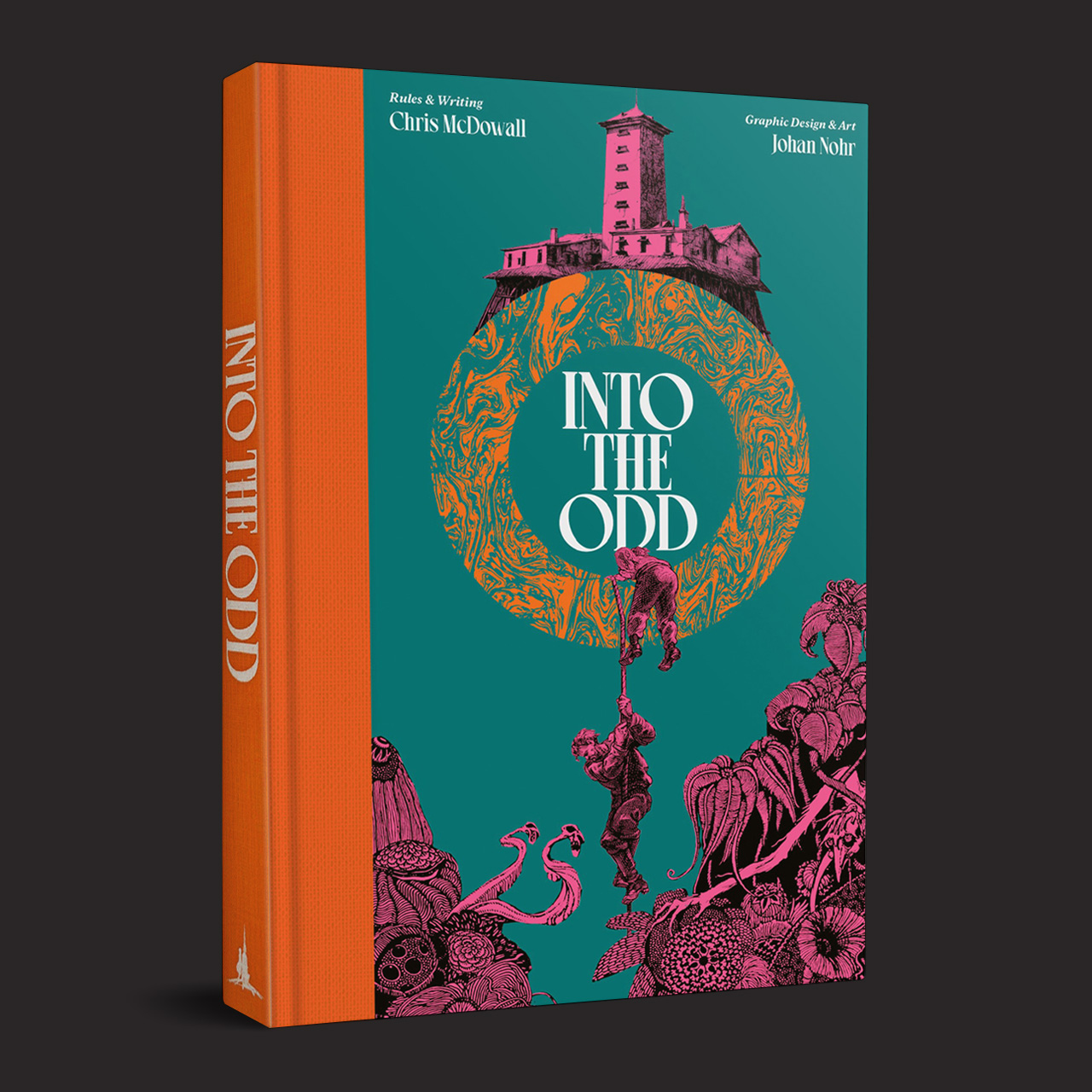 Book cover of 'Into the Odd' with vibrant design and orange spine.