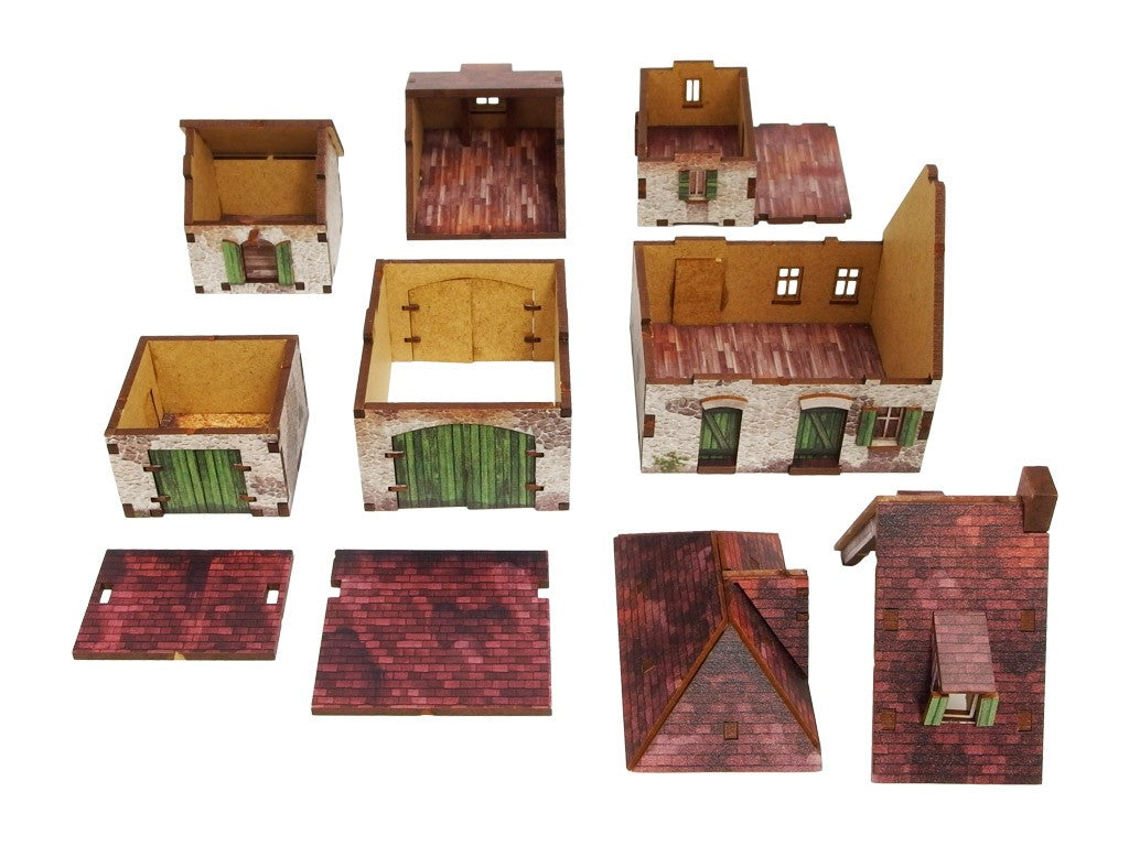 Micro Art Studio 15mm Normandy Farmstead with Outbuildings