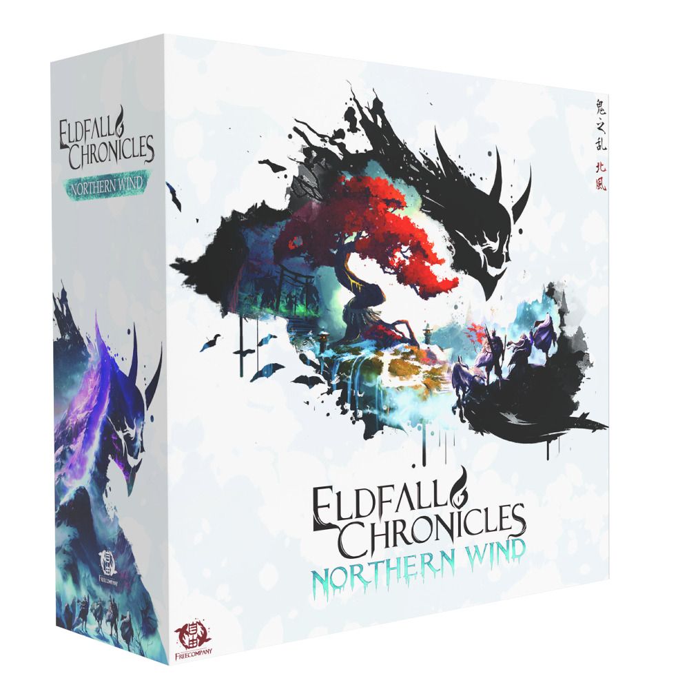Eldfall Chronicles Northern Wind game box with colorful dragon design on a white background