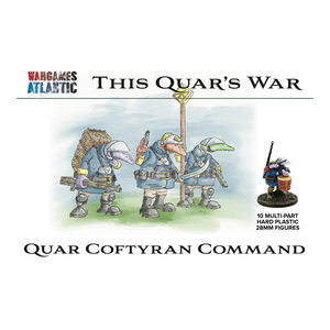 Product packaging for 'This Quar's War' with figurines and branding on a white background