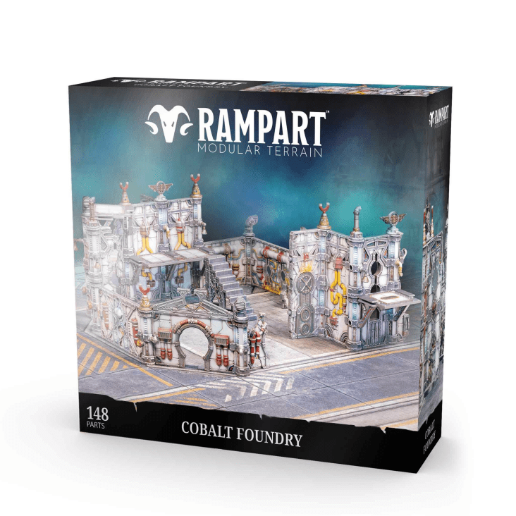 Rampart Modular Terrain packaging for Cobalt Foundry on a white background