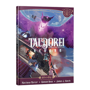 Book titled 'Tal'Dorei: The Reborn' with fantasy-themed cover on a white background