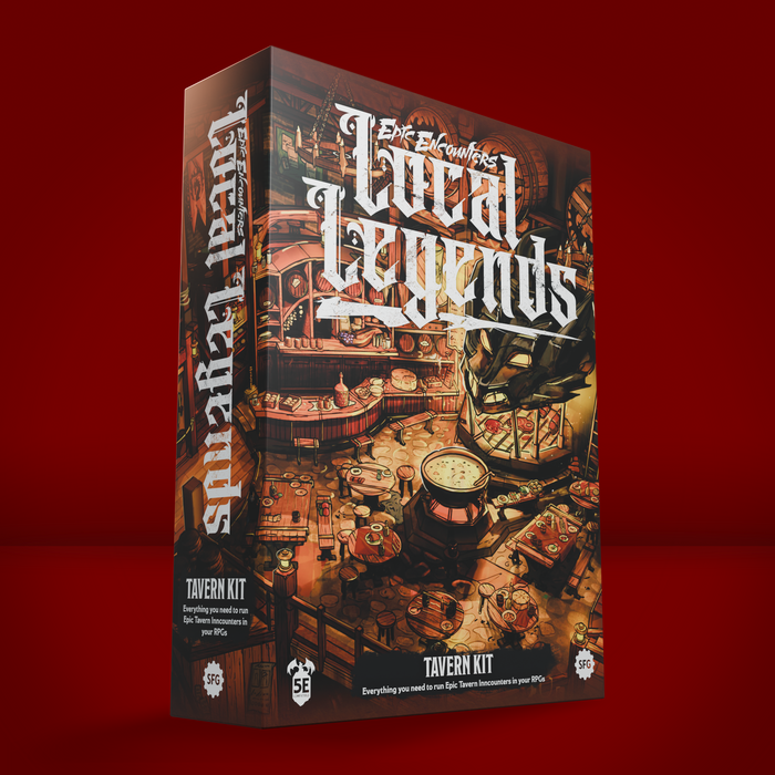 Box for 'Local Legends Tavern Kit' on a red background