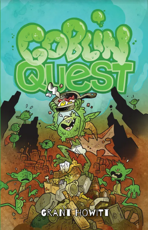 Book cover of 'Goblin Quest' with a green Goblin character and title on a colorful background.