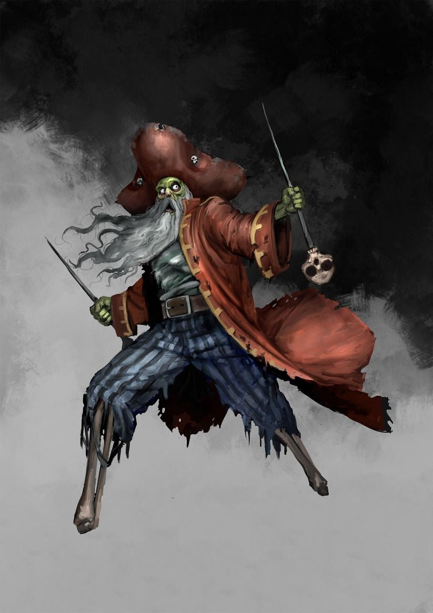 Fantasy character with a red cape and sword on a dark background